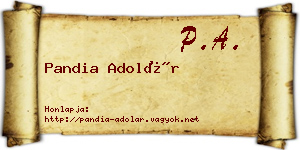 Pandia Adolár névjegykártya
